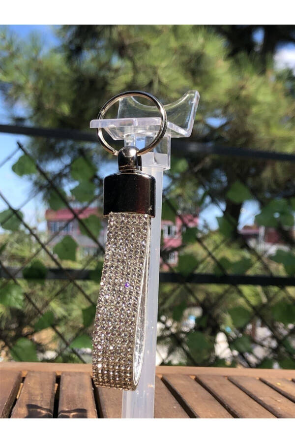 Gümüş Swarovski Taşlı Anahtarlık - 5