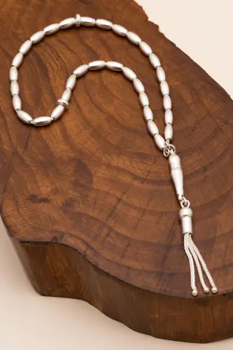 Gümüş Tespih Arpakesim Orta Bilek Boy 18gr-Gümüş 18gr - 4