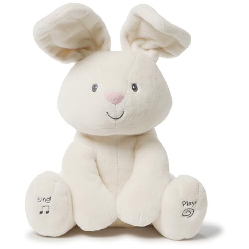 GUND Baby Flora Tavşanlı Animasyonlu Peluş, Şarkı Söyleyen Peluş Oyuncak, 0 Yaş ve Üzeri, Krem, 12” (Stiller Değişebilir) - 3