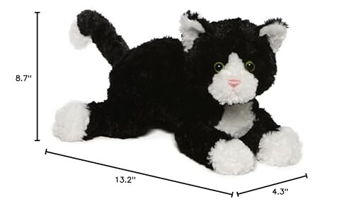 GUND Sebastian Tuxedo Kitten Plush O'yinchoq, 1 Yosh va Undan Katta Yoshdagilar Uchun Premium Mushuk To'ldirilgan Hayvon, Qora/Oq, 14