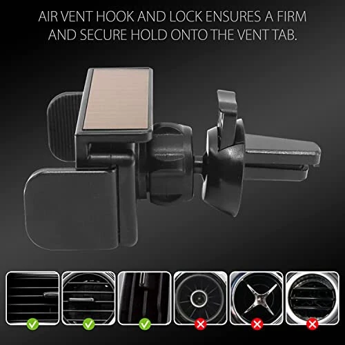 Cellet Solar Powered Car Phone Mount for Air Vent – Auto Touch Release & Lock Cradle, 360° Rotation, USB-C Powered (No Phone Charging) – Compatible with iPhone, Samsung, Pixel, Motorola - 4