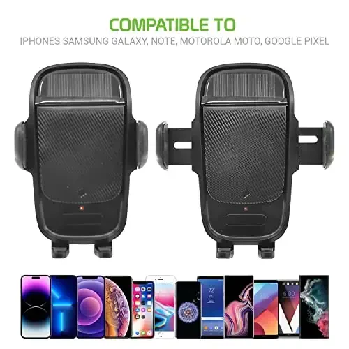 Solar Powered Air Vent Mount with 360 Degree Rotation, Auto Touch Release and Lock Cradle Compatible to iPhones Samsung Galaxy, Note, Motorola Moto, Google Pixel (Full Size Air Vent) - 5