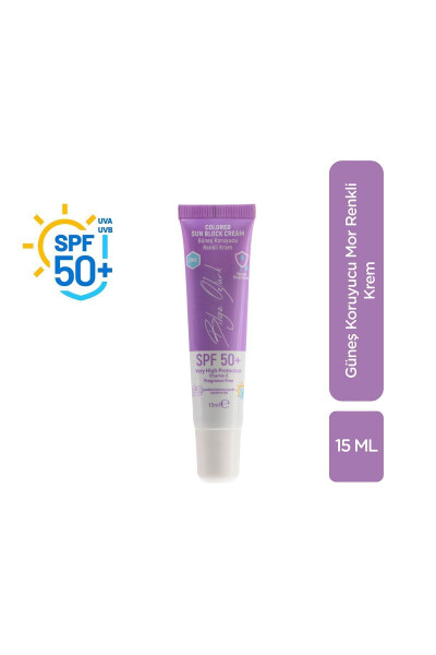 Güneş Koruyucu Renkli Krem 50+ SPF Mor - 1