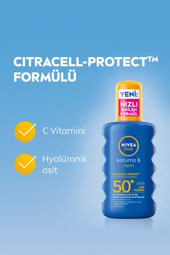 SUN SPF 50+ Yüksek Güneş Koruyucu ve Nemlendirici Vücut Spreyi 200ml, Suya Dayanıklı - 3