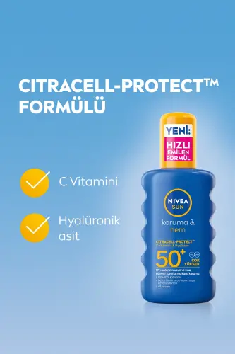 SUN SPF50+ Yüksek Güneş Koruyucu ve Nemlendirici Sprey 200ml, Suya Dayanıklı, Yeni Nesil UV Filtresi - 4