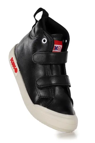 Günlük Cırtlı Erkek Bebek Bot Ayakkabı-Siyah 