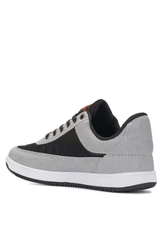Günlük Erkek Sneaker Bağcıklı Hafif Rahat Fileli Yürüyüş Spor Ayakkabısı - SİYAH BUZ - 2