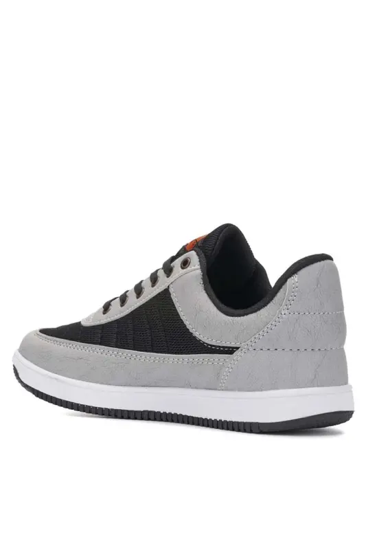 Günlük Erkek Sneaker Bağcıklı Hafif Rahat Fileli Yürüyüş Spor Ayakkabısı - SİYAH BUZ - 2