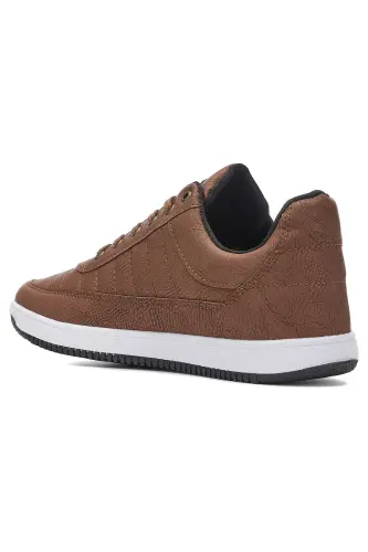 Günlük Erkek Taba Sneaker Rahat Hafif Dikiş Detaylı Suni Deri Bağcıklı Yürüyüş Spor Ayakkabı 013c-TABA 013C - 3