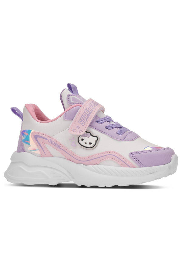 Günlük Lila Pembe Kız Çocuk Sneaker Lastik Bağcıklı Hologram Cırtlı Hello Kitty Ayakkabı 1907 - 1