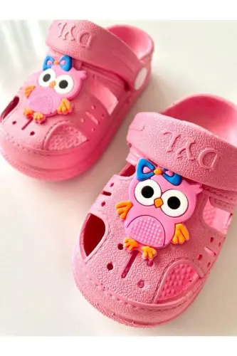 Günlük Ortopedik Kaydırmaz Tabanlı Hayvan Figürlü Çocuk Sandalet Terlik 0008 - Pembe 