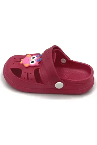 Günlük Ortopedik Kaydırmaz Tabanlı Hayvan Figürlü Çocuk Sandalet Terlik-Fuşya - Modazone (1)