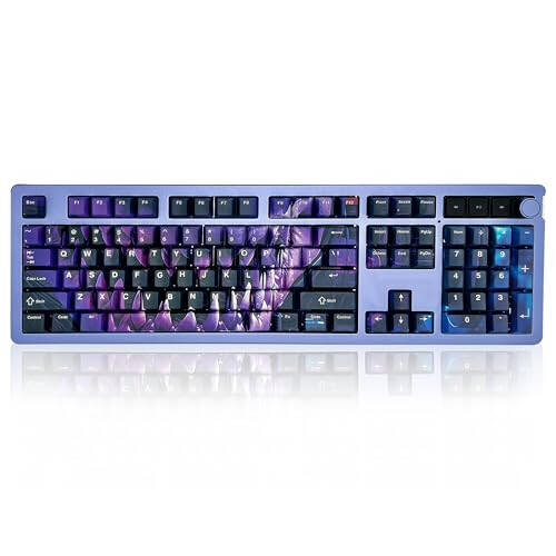 GUNMJO PBT Dye-Sublimation Shark Keycaps for Gaming Keyboard with Cherry Gateron Kailh MX Switches Mechanical Keyboard, OEM Profile 61/87/Full 104 Keys US Layout Compatible Keys with 6.25U Space Bar - 1