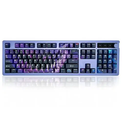 GUNMJO PBT Dye-Sublimation Shark Keycaps for Gaming Keyboard with Cherry Gateron Kailh MX Switches Mechanical Keyboard, OEM Profile 61/87/Full 104 Keys US Layout Compatible Keys with 6.25U Space Bar - 1