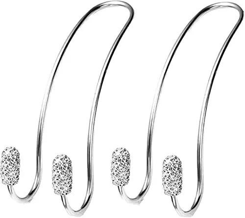 Guoord 【2024 Upgraded】 Car Headrest Hooks Decorations, 2 Pcs Bling Purse Hook Hangers, Auto Hooks Car Hangers and Durable Backseat Holder, Storage Universal for SUV Truck Vehicle (Citrine) 