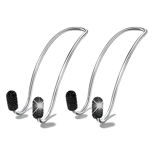 Guoord 【2024 Upgraded】 Car Headrest Hooks Decorations, 2 Pcs Bling Purse Hook Hangers, Auto Hooks Car Hangers and Durable Backseat Holder, Storage Universal for SUV Truck Vehicle (Black) - 1