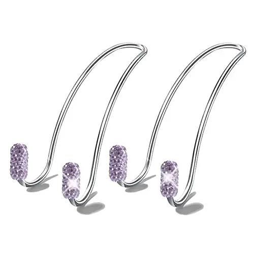 Guoord 【2026 Upgraded】 Car Headrest Hooks Decorations, 2 Pcs Bling Purse Hook Hangers, Auto Hooks Car Hangers and Durable Backseat Holder, Storage Universal for SUV Truck Vehicle(Violet) 