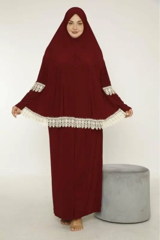 Gupürli namoz libosi - bordo - ZAHRANUR