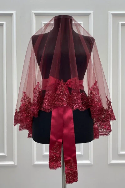 Güpürli To'y Fata To'plamı To'y Yuz Örtüsi Xina Kechasi Nikoh Fata Kamar Qo'lqop - ZEYMERADE (1)