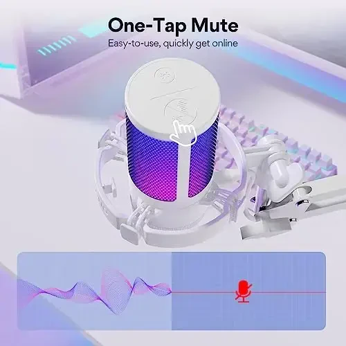 MAONO USB Gaming Microphone with Noise Cancellation, Computer PC Mic with Boom Arm, RGB Light, Mute, Gain, Monitoring Streaming Mic for Podcast, YouTube, Twitch, Discord, PS5/4, GamerWave DGM20S - 5