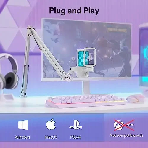 MAONO USB Gaming Microphone with Noise Cancellation, Computer PC Mic with Boom Arm, RGB Light, Mute, Gain, Monitoring Streaming Mic for Podcast, YouTube, Twitch, Discord, PS5/4, GamerWave DGM20S - 6