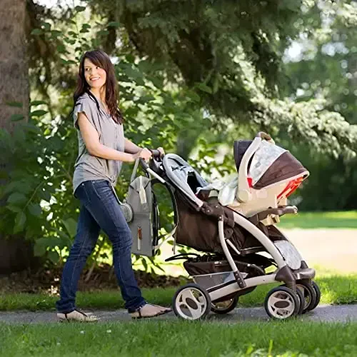 GurZinn Baby Diaper Bag Backpack with Changing Station Travel Waterproof 3 in 1 Foldable Pad Unisex Grey - 6