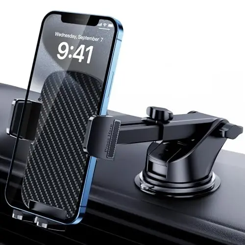 GUWEZ Phone Holders for Your Car Phone Stand for Car Phones Mount [Super Stable] Automobile Dashboard Windshield Cell Mount for iPhone Smartphone Universal - 1