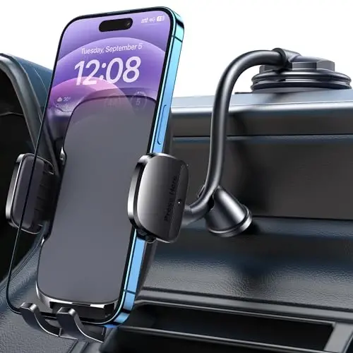 GUWEZ Phone Mount for Car Holder 6.2IN Windshield Dashboard Mounting Kits [Washable Strong Suction Cup] Cell Phone Holder Car Mounts for All iPhone Android Smartphone, Grey 