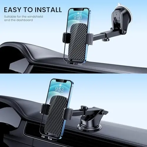 GUWEZ Avtomobil uchun telefon ushlagichlari Avtomobil uchun telefon stendi Avtomobil telefonlari uchun o'rnatish [Super Barqaror] Avtomobil asboblar paneli лобовое стекло iPhone Smartphone Universal uchun uyali aloqa o'rnatish - 2