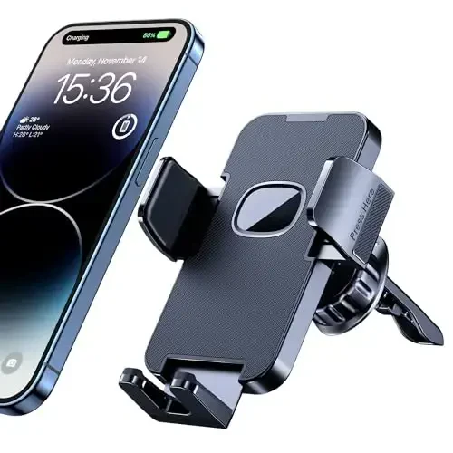 GUWEZ Car Phone Holder - Upgrade Clip Never Fall Air Vent Mount for iPhone Android Smartphone - 1