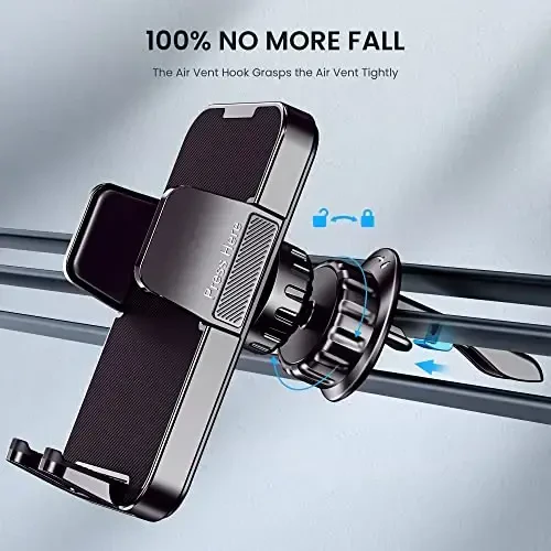 GUWEZ Car Phone Holder - Upgrade Clip Never Fall Air Vent Mount for iPhone Android Smartphone - 5