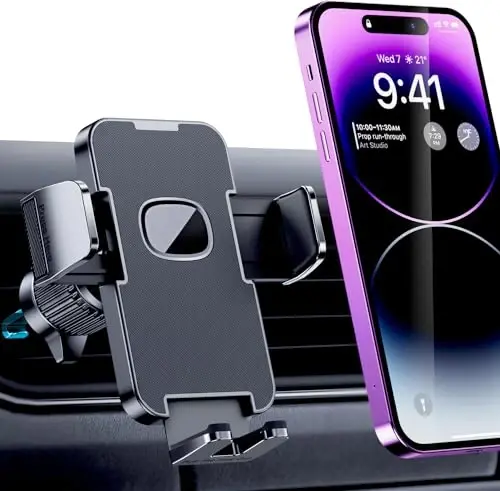 GUWEZ Phone Holder Car Mount for iPhone[Powerful Suction]Phone Mount for Car Dashboard Windshield Air Vent Universal Accessories[Thick Cases Friendly]Automobile Cell Phone Holder Fit iPhone Smartphone - GUWEZ