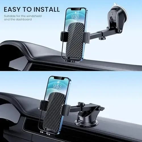 GUWEZ Phone Holders for Your Car Phone Stand for Car Phones Mount [Super Stable] Automobile Dashboard Windshield Cell Mount for iPhone Smartphone Universal - 2
