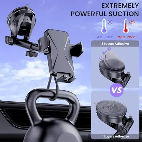 GUWEZ Universal Car Vent Phone Mount: 360° Swivel Holder for Smartphones, Secure Hands-Free Cradle for Easy Navigation & Calls - 7