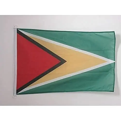 Guyana NAUTICAL Flag 18'' x 12'' - Guyanese flags 30 x 45 cm. - Banner 12x18 in for boat - AZ FLAG 