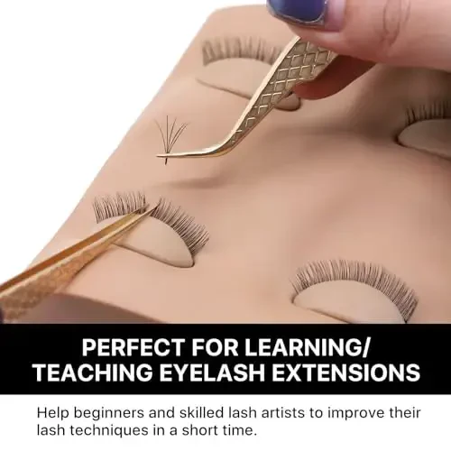 Pretty memory 2 Layer Lash Mannequin Head, with 2 Pairs Removable Lash Practice Eyelids, Realistic Eyelash Mannequin Head, Makeup Soft-Touch Rubber Lash Tech Supplies for Practice Training - 4
