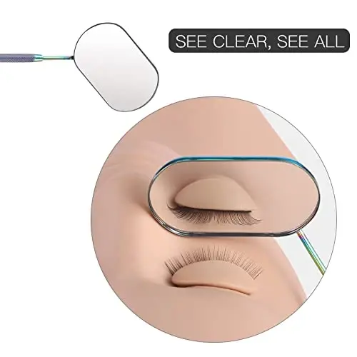 Pretty memory Large Lash Mirror, Stainless Steel Eyelash Makeup Mirror for Lash Extension Supplies (Rainbow Color) - 2