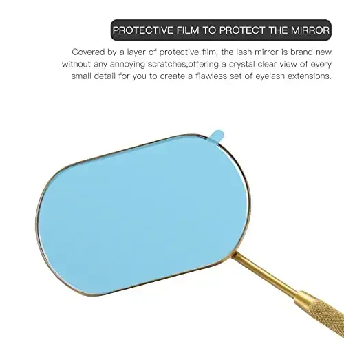 Pretty memory Large Lash Mirror, Stainless Steel Eyelash Mirror, Makeup Mirror for Lash Extension Supplies (Gold) - 5