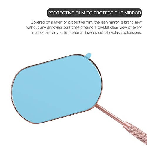 Pretty memory Lash Mirror, 2.2Inches Stainless Steel Makeup Eyelash Mirror, Eyelash Extensions Accessories Supplies, Lash Tech Must Haves (Rose Gold) - 6