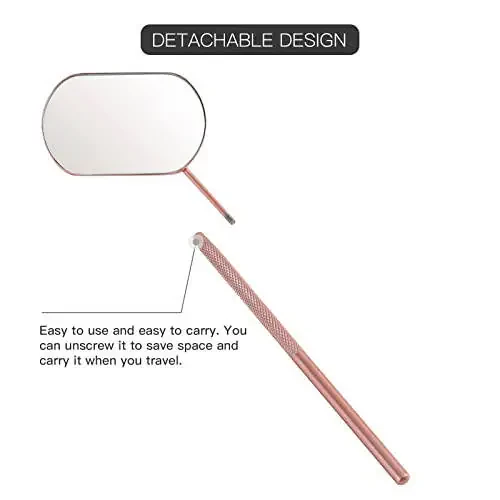 Pretty memory Lash Mirror, 2.2Inches Stainless Steel Makeup Eyelash Mirror, Eyelash Extensions Accessories Supplies, Lash Tech Must Haves (Rose Gold) - 4