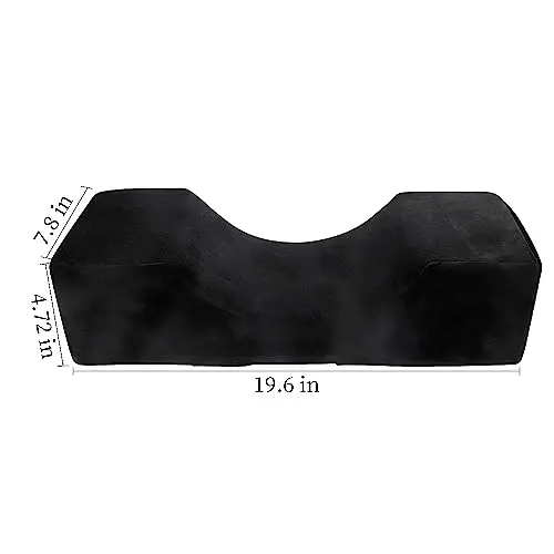 Beauty Salon Eyelash Extension Velvet Lash Pillow Beauty Salon Memory Foam Neck Pillow for Lash Extension Grafting Make Up Side Pockets for Tools(Black) - 3
