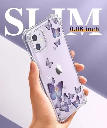 GVIEWIN for iPhone 11 Case Floral, Screen Protector & Camera Lens Protector | Non Yellowing, Soft Shockproof Clear Protective Phone Cover for Women, Flower Pattern Design 6.1