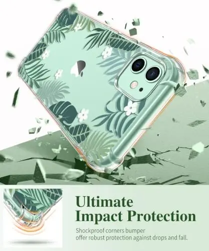 GVIEWIN for iPhone 11 Case Floral, with Screen Protector&Camera Lens Protector,[Non Yellowing] Soft Shockproof Clear Phone Protective Cover for Women, Flower Pattern Design 6.1
