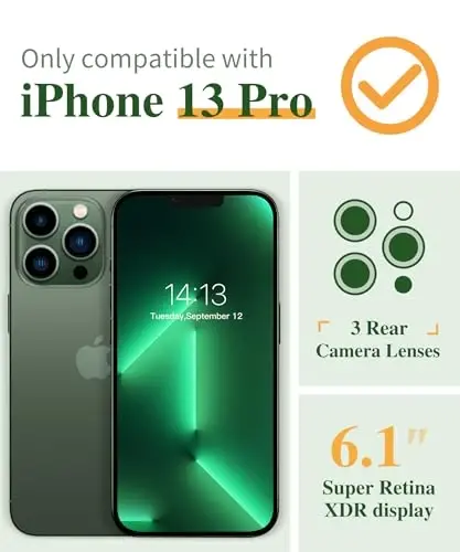 GVIEWIN for iPhone 13 Pro Case Floral, with Screen Protector&Camera Lens Protector,[Non Yellowing] Soft Shockproof Clear Phone Protective Cover for Women, Flower Pattern Design 6.1