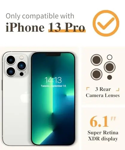 GVIEWIN for iPhone 13 Pro Case Floral, with Screen Protector&Camera Lens Protector,[Non Yellowing] Soft Shockproof Clear Phone Protective Cover for Women, Flower Pattern Design 6.1