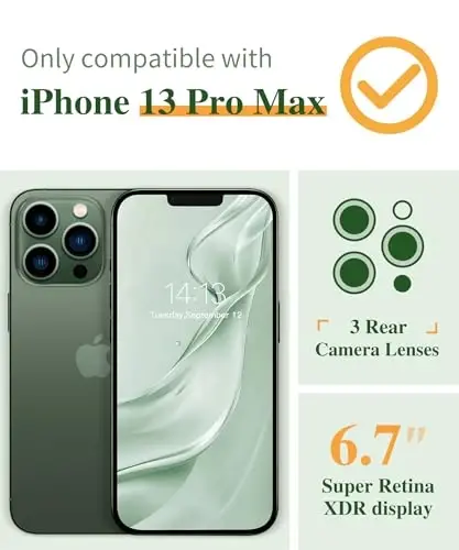 GVIEWIN for iPhone 13 Pro Max Case Floral, with Screen Protector&Camera Lens Protector,[Non Yellowing] Soft Shockproof Clear Phone Protective Cover for Women, Flower Pattern Design 6.7