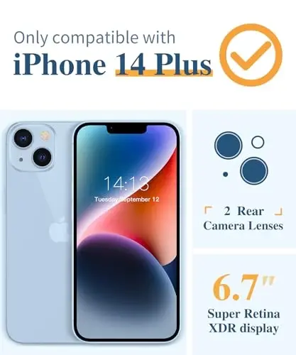 GVIEWIN for iPhone 14 Plus Case Floral, with Screen Protector&Camera Lens Protector,[Non Yellowing]Soft Shockproof Clear Phone Protective Cover for Women,Flower Pattern Design 6.7