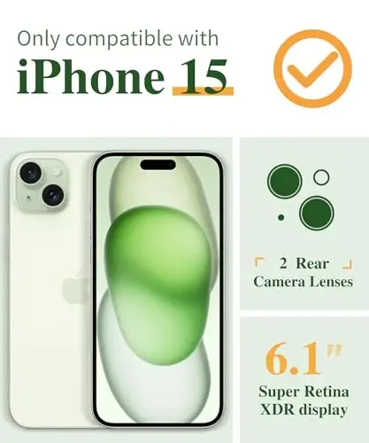 GVIEWIN for iPhone 15 Case Floral, with Screen Protector&Camera Lens Protector,[Non Yellowing] Soft Shockproof Clear Phone Protective Cover for Women, Flower Pattern Design 6.1