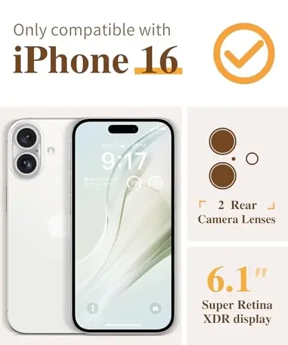 GVIEWIN for iPhone 16 Case Floral, with Screen Protector&Camera Lens Protector, [Non Yellowing] Soft Shockproof Clear Phone Protective Cover for Women, Flower Pattern Design 6.1