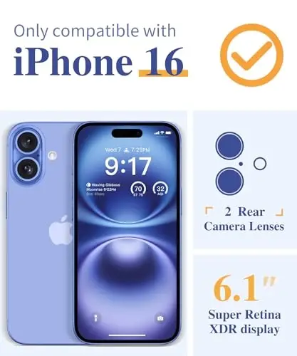 GVIEWIN for iPhone 16 Case Floral, with Screen Protector&Camera Lens Protector, [Non Yellowing]Soft Shockproof Clear Phone Protective Cover for Women, Flower Pattern Design 6.1